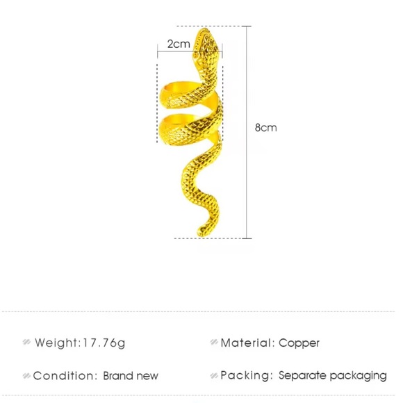 New Anthropologe sepentiGold Snake Ring - Picture 11 of 11